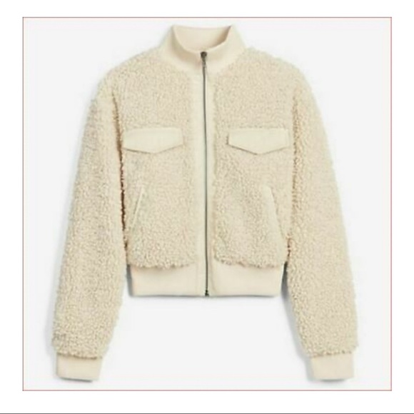 EXPRESS X Negin Mirsalehi sherpa jacket off white cream - Picture 3 of 10